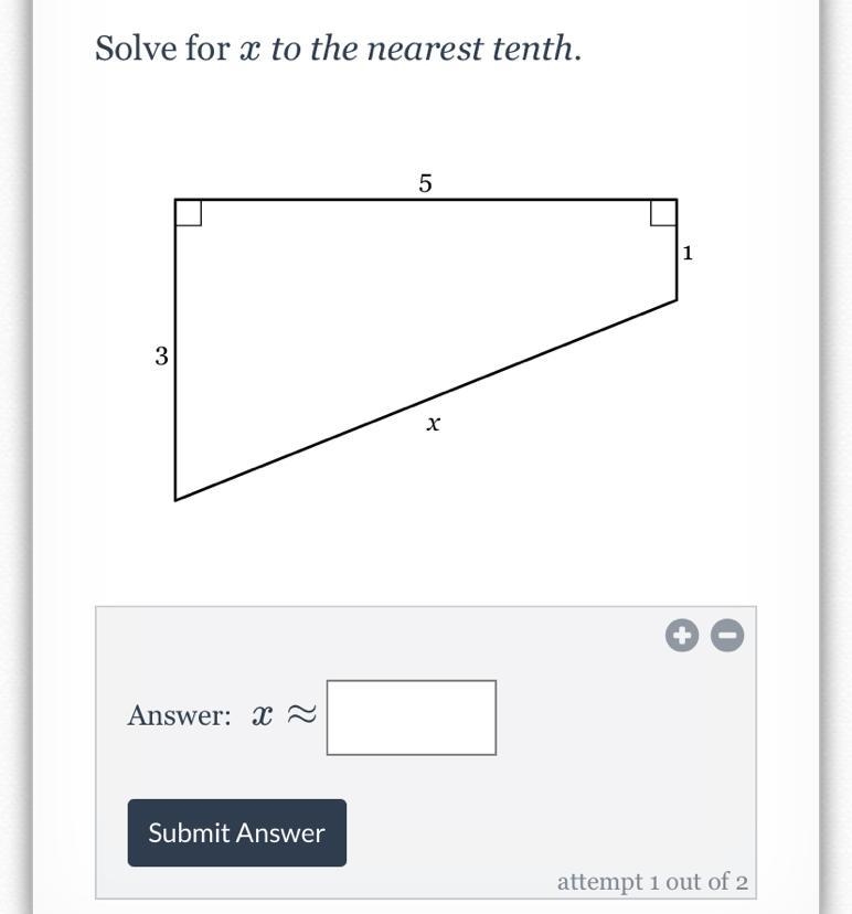 Solve x to the nearest tenth-example-1