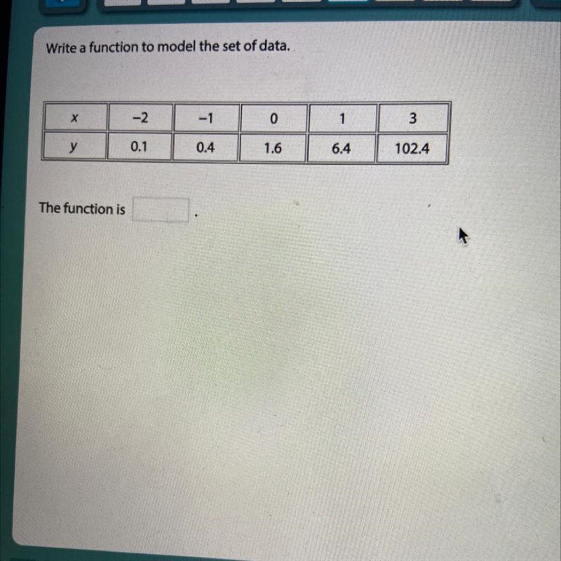 Write a function to model set of data-example-1