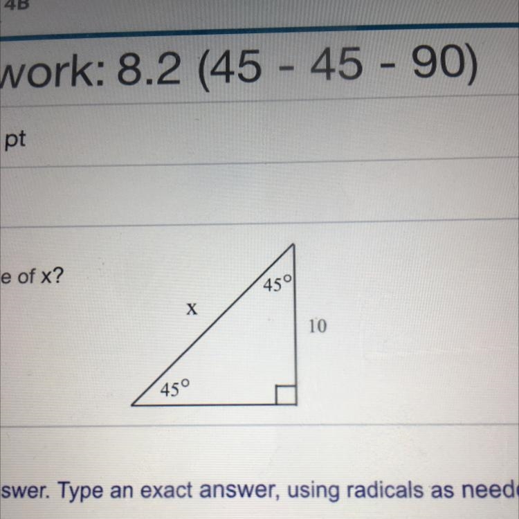 What is value of x Plz help-example-1