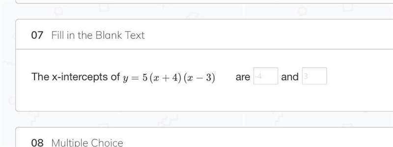 The x intercepts of y= 5(x-4)(x-3) ( , ) Please help ASAP-example-1