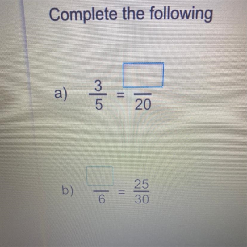 Complete the following a) 3 5 20 b) 11 25 30 6.-example-1