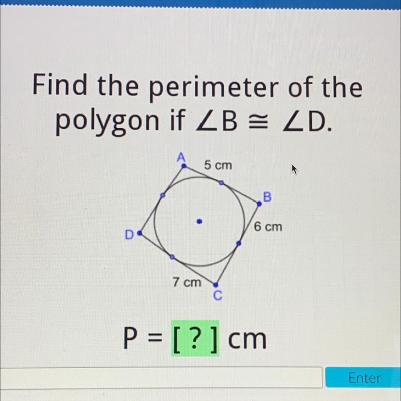 Find the perimeter of the polygon if ZB = ZD.-example-1