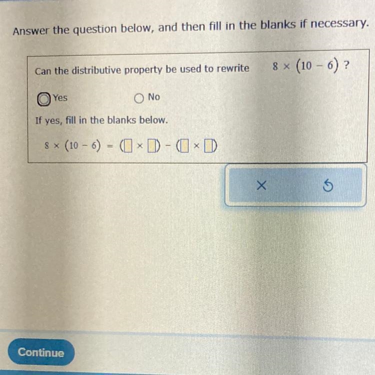 Answer the question below, and then fill in the blanks if necessary. Can the distributive-example-1