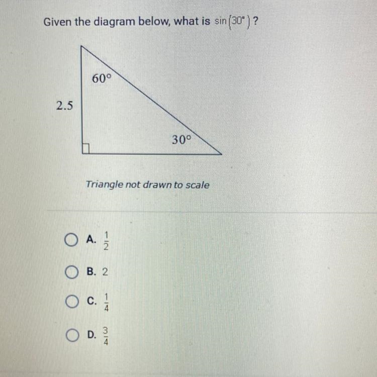 Given the diagram below, what is sin (30°)-example-1