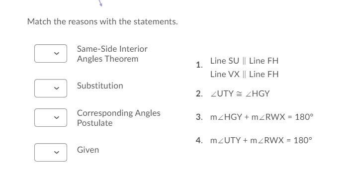 Can someone help me please? I keep getting this wrong. Match the reasons for the statements-example-2