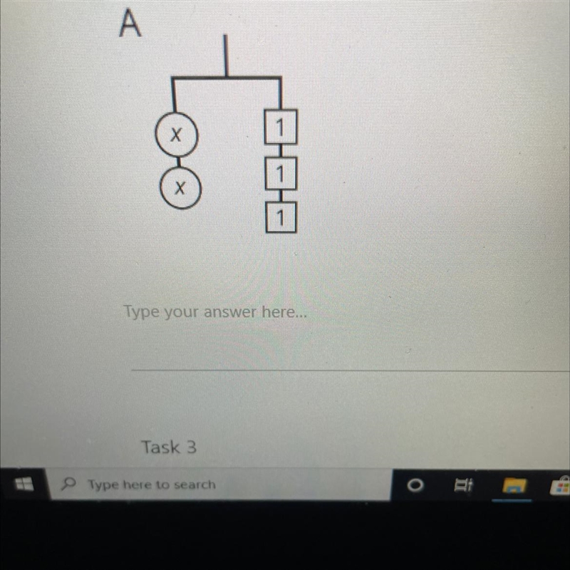 Task 2: Write an equation to represent each hanger. A А.-example-1