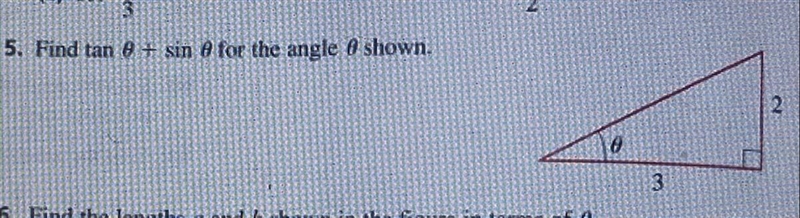 Find tanθ + sinθ for the angle below.-example-1