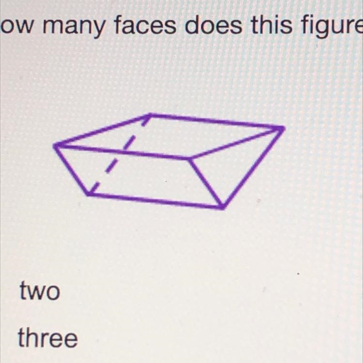 How many faces does this figure have? O two O three O four O five-example-1