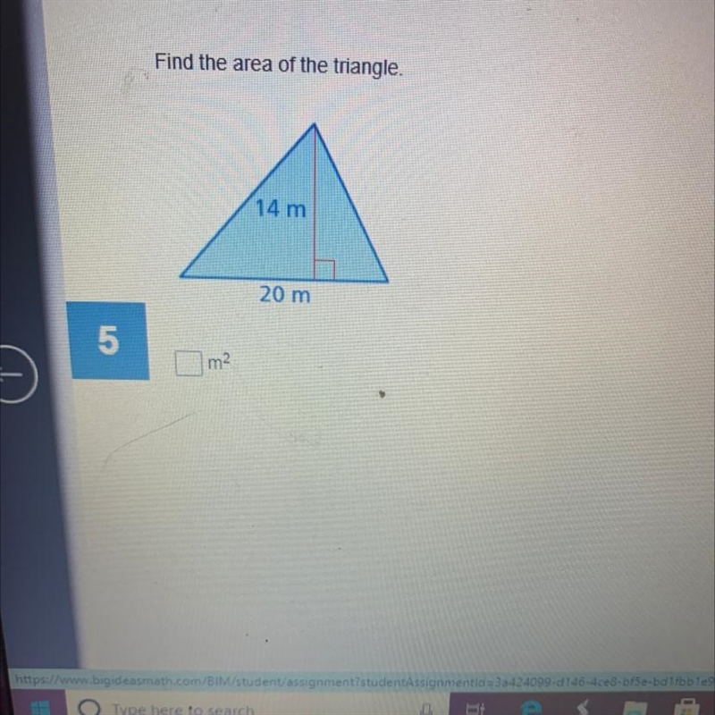 Find the area of the triangle, please hurry and show your work-example-1