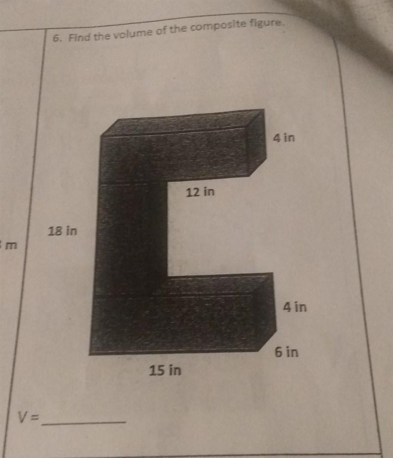 6. Find the volume of the composite figure. ​-example-1