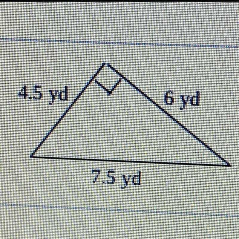 Find the area of the triangle The area is __yd^2-example-1