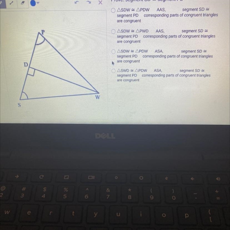 Prove: segment SD = segment PD I think the answer is between C and D, which is the-example-1