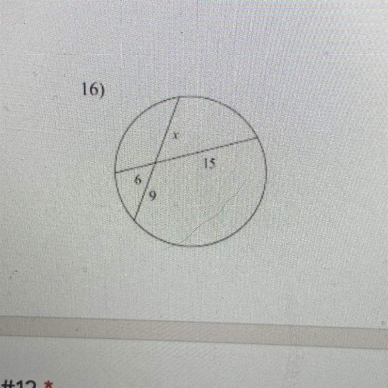 Solve for x assume that lines which appear tangent are tangent-example-1