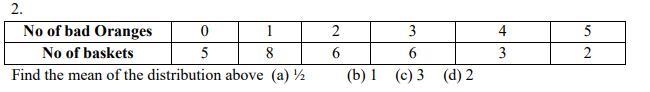 SEE QUESTION IN IMAGE Find the mean of the distribution above (a) ½ (b) 1 (c) 3 (d-example-1