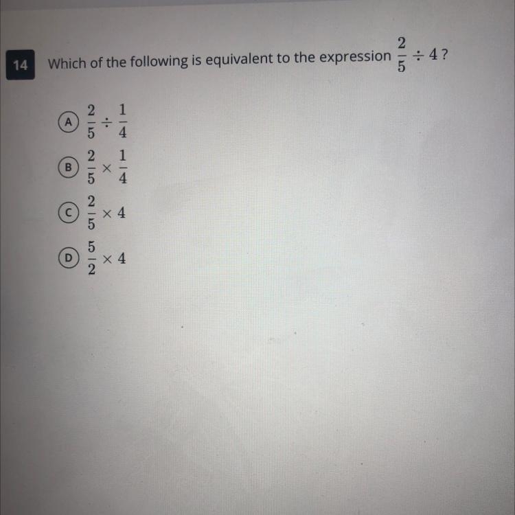 2 Which of the following is equivalent to the expression : 4? 5-example-1