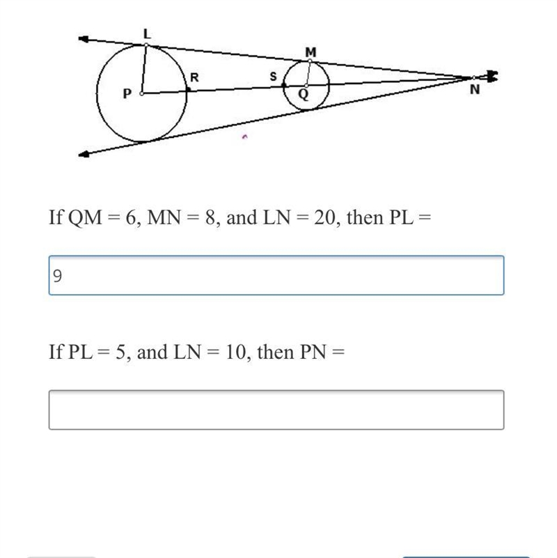 Use the diagram to answer, given that line LM is a common tangent to circle P and-example-1