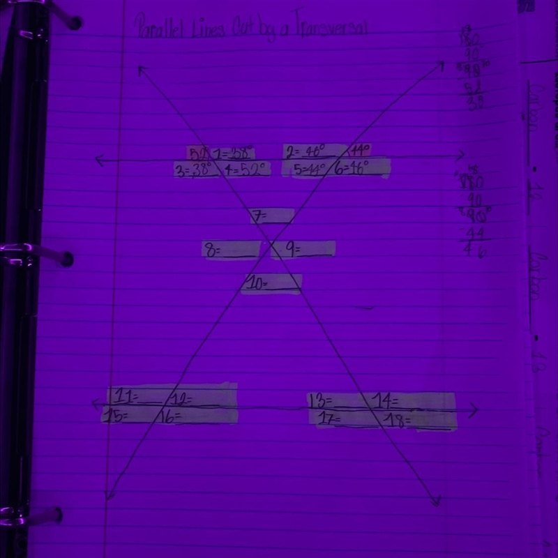 How to do parallel lines cut by a transversal *I need help quickly!!!*-example-1