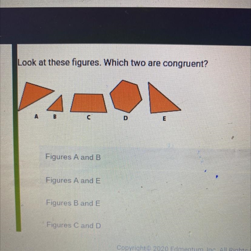 Which two are congruent?-example-1