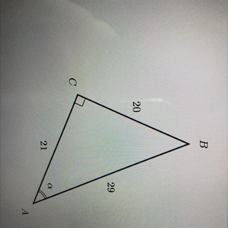 Find sin(cx) in the triangle. A. 20/29. B. 20/21 C. 21/29 D. 21/20-example-1