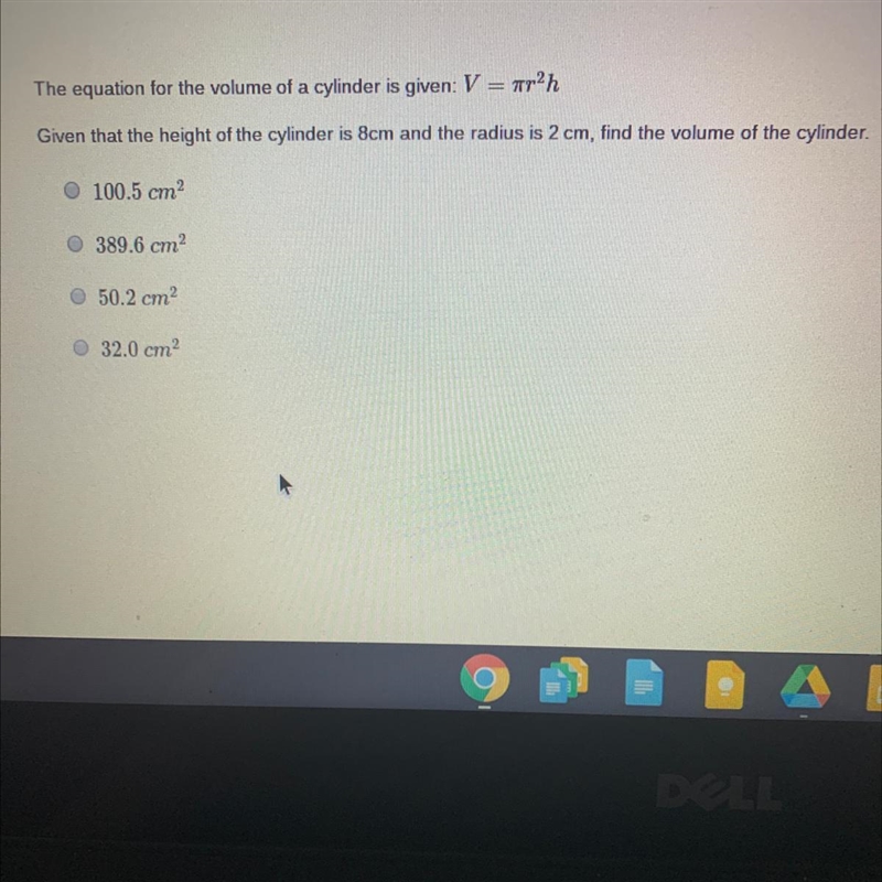 Find the volume of the cylinder-example-1