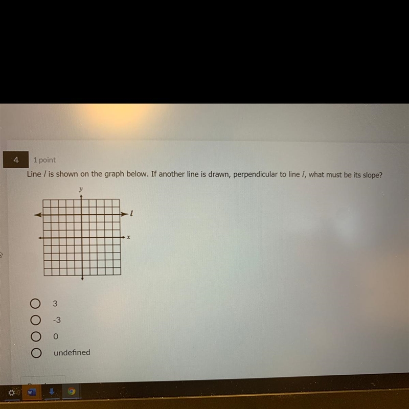 Line / is shown on the graph below. If another line is drawn, perpendicular to line-example-1