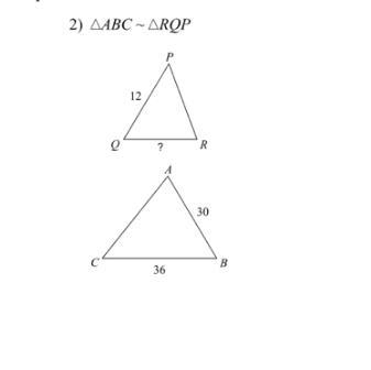 This is a similar triangle please find the missing length. (?)-example-1