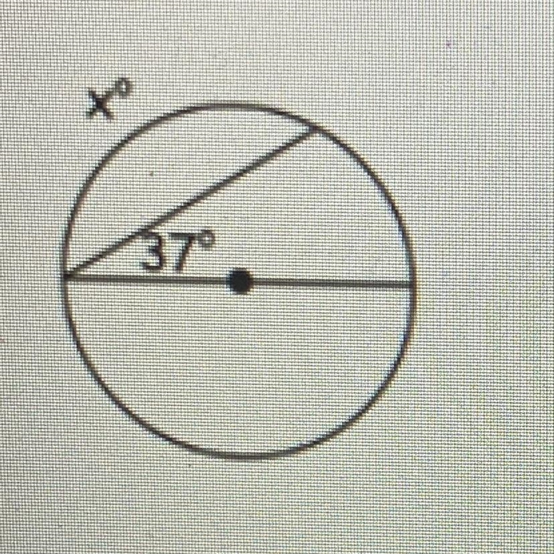 Solve for x A 37° B 74 С 106° D 53°-example-1