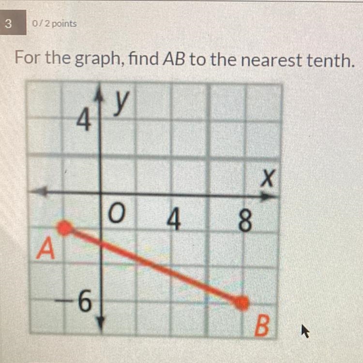 For the graph find AB to the nearest tenth-example-1