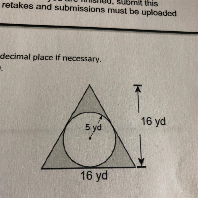 Find the shaded area of each figure, round your answer to one decimal place if necessary-example-1