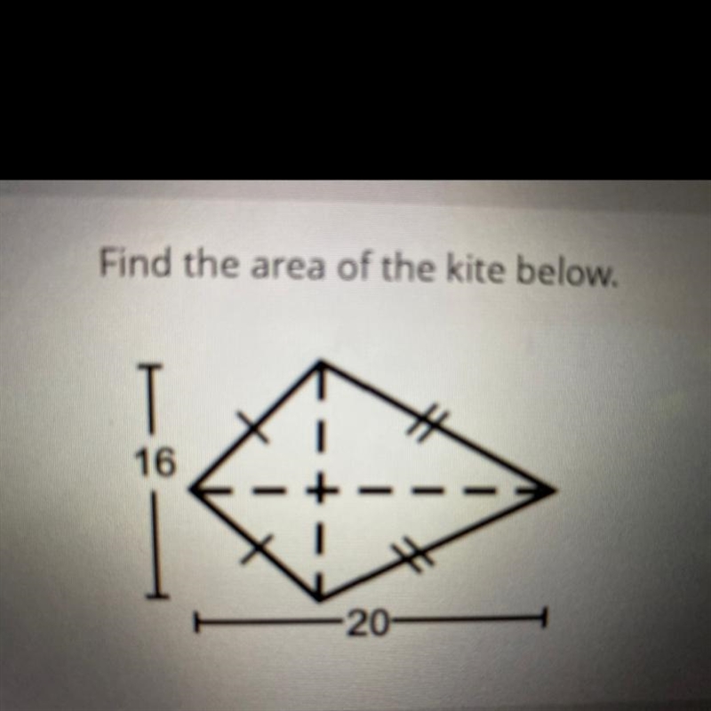 Find the area of the kite below.-example-1