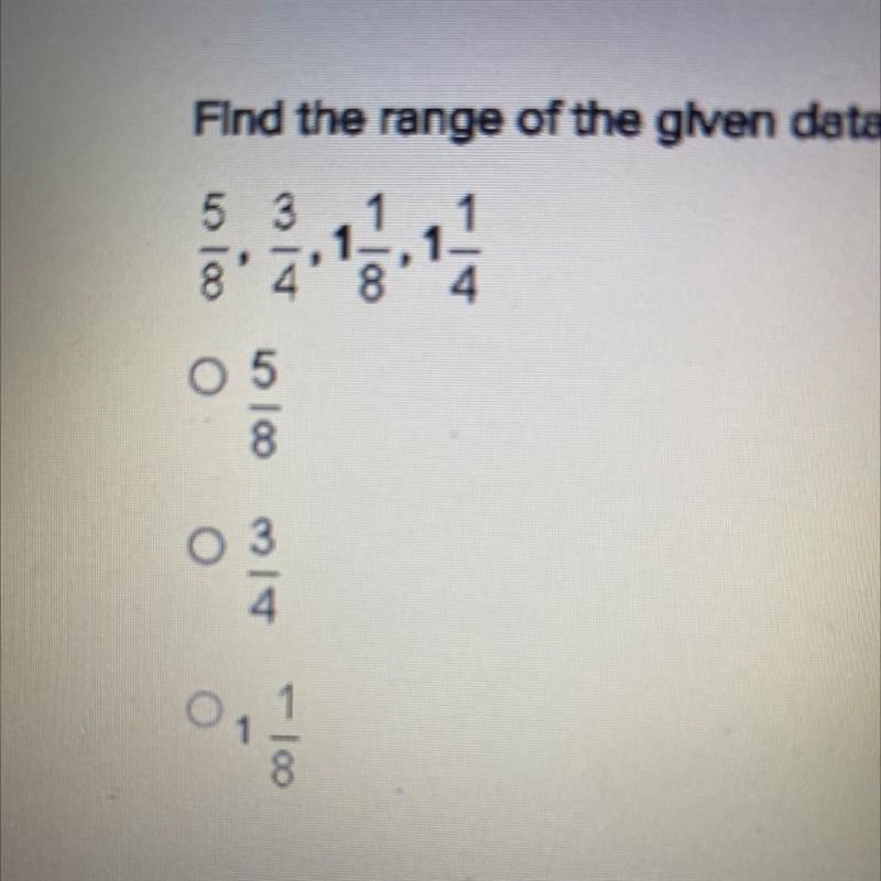 Please help Find the range of the given data set.-example-1