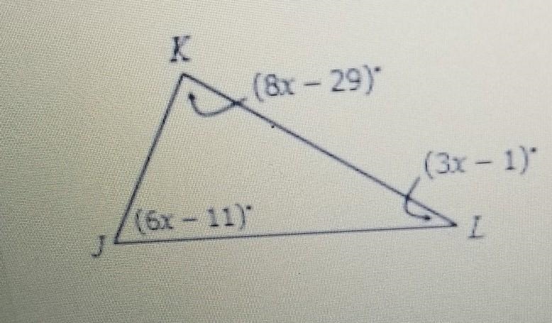 Find the measure of angle K. ​-example-1