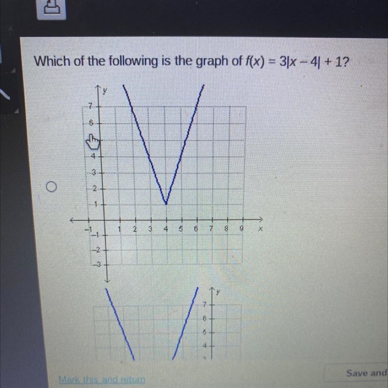 Which of the following is the graph of f(x) = 3x - 4[ + 1?-example-1