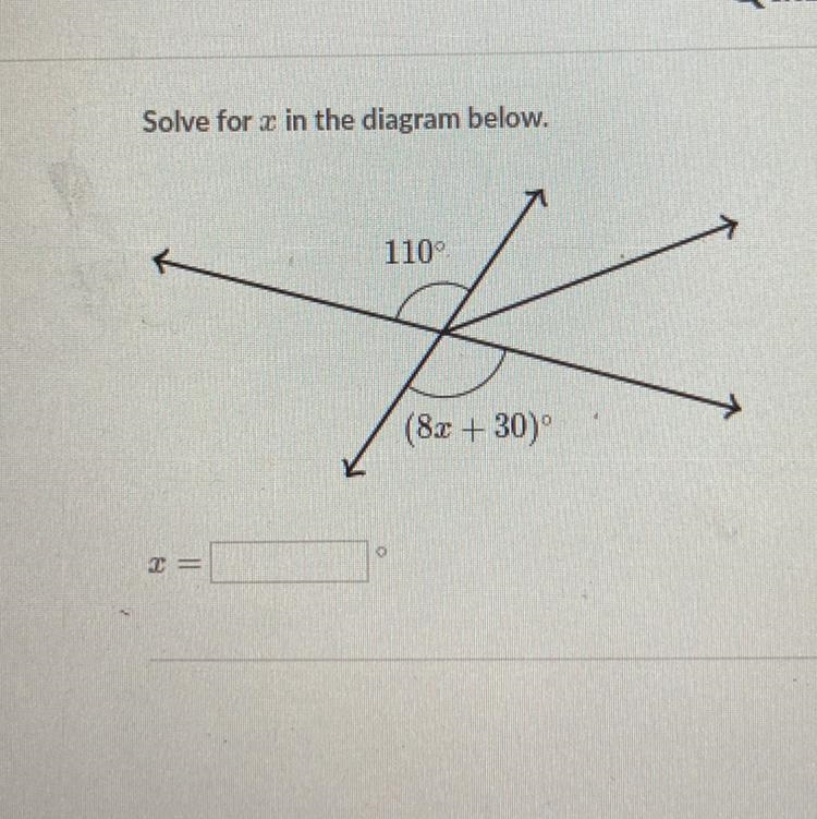 PLEASE HELP!! Solve for x in the diagram below.-example-1