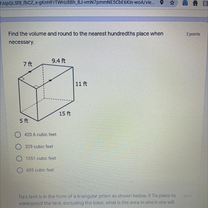 Find the volume and round to the nearest hundredths place when necessary.-example-1