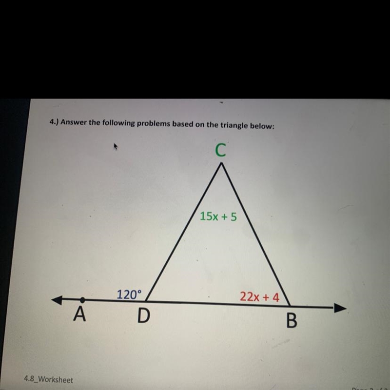 A. Find x B. Find the measure of angle b C. Find the measure of angle c-example-1