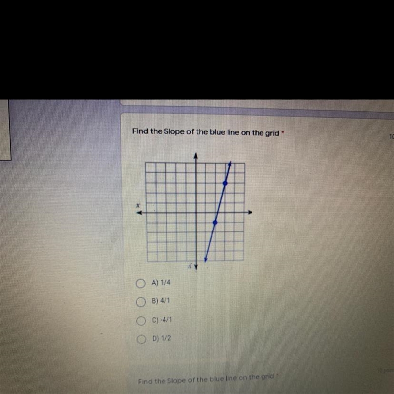 Find the Slope of the blue line on the grid *-example-1