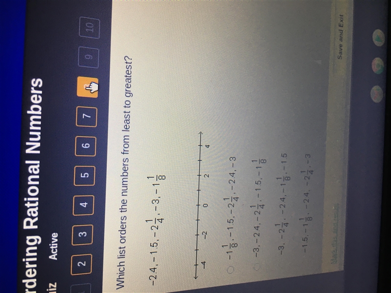 Which list orders the numbers from least to greatest-example-1