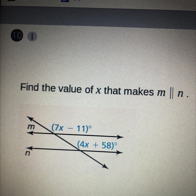 Find the value of x that makes m|| n.-example-1