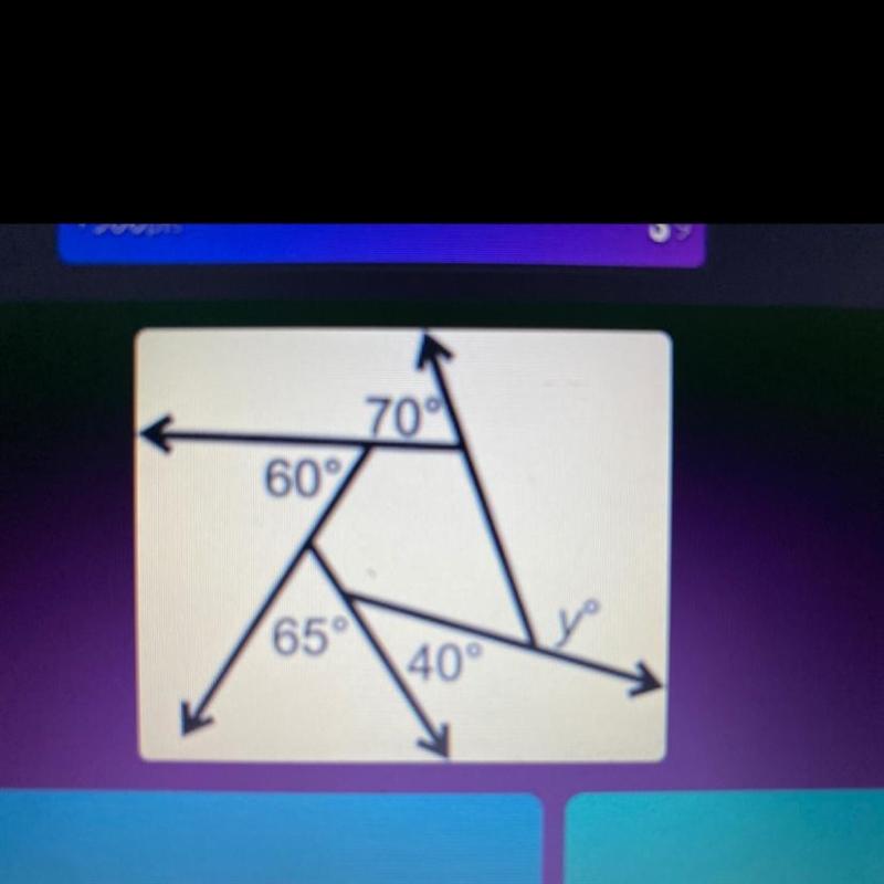 Find the Value of y. 70 60 65 40-example-1