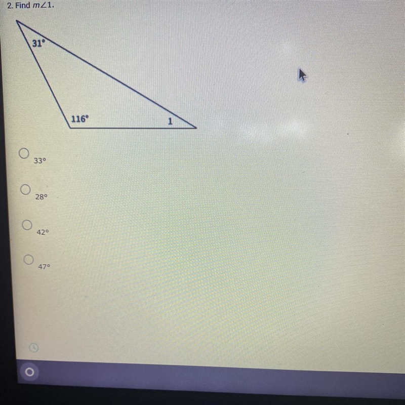 Find m<1 33° 28° 42° 47°-example-1