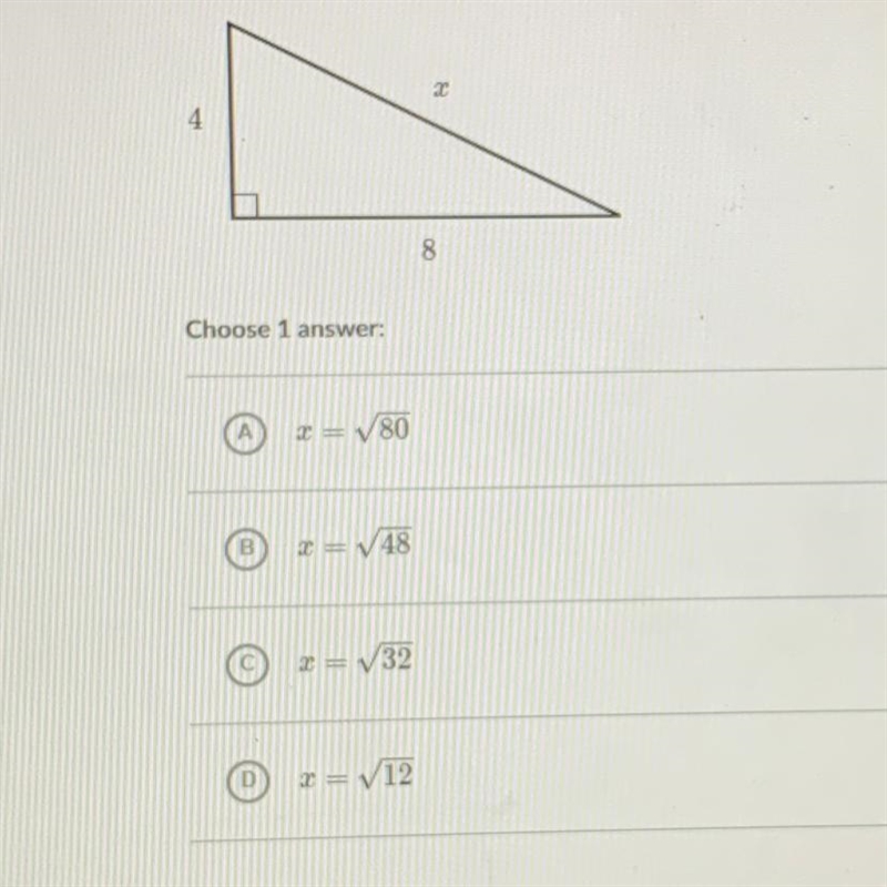 Find the value of x in the triangle shown below￼-example-1