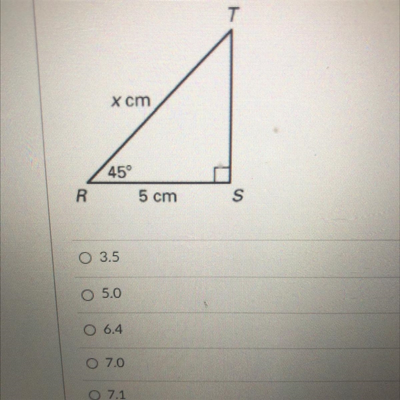 What is the value of x? Round to the nearest tenth Need help fast!!-example-1