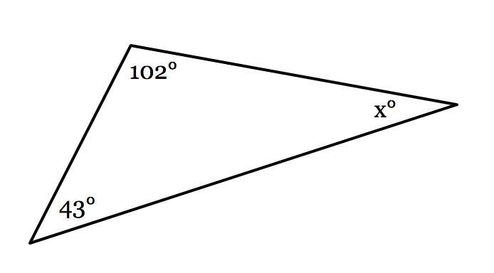 The measures of the angles of a triangle are shown in the figure below. Solve for-example-1