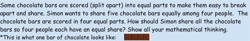 Some chocolate bars are scored (split apart) into equal parts to make them easy to-example-1