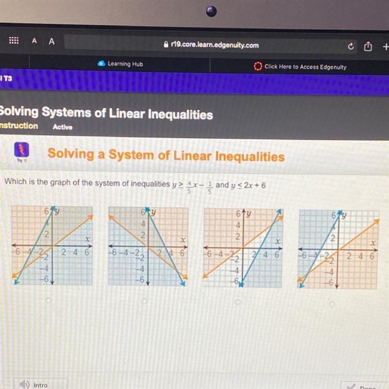 Which is the graph of the system of inequalities-example-1