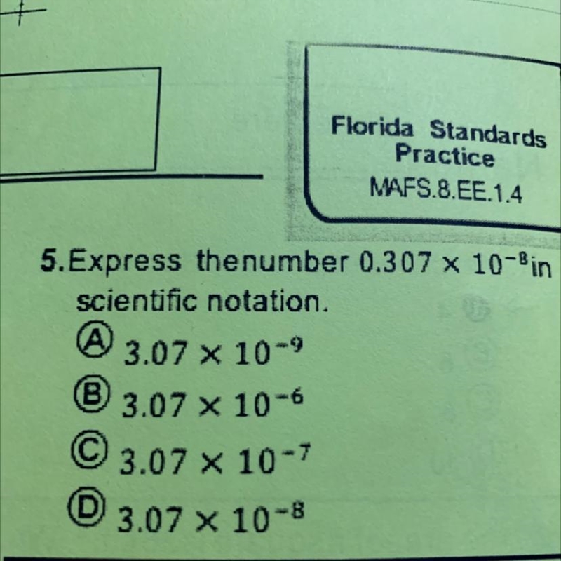 Someone please help me with this :/ 5.Express the number 0.307 x 10-Bin scientific-example-1