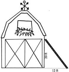 Hurry please! 30 points! A ladder rests against the side of a barn. The tip of the-example-1