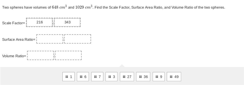 What's the surface area ratio & the volume ratio?? please help me ASAP!!-example-1