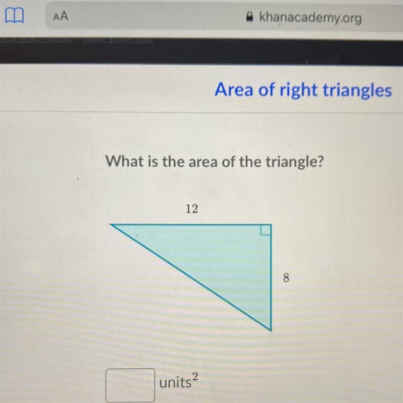 What is the area of the triangle? 12 units2-example-1